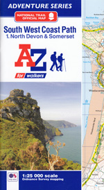 South West Coast Path North Devon and Somerset AZ Adventure Map 1