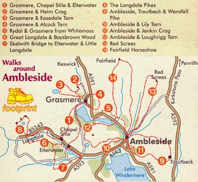 Walks Around Ambleside Footprint Map Guide